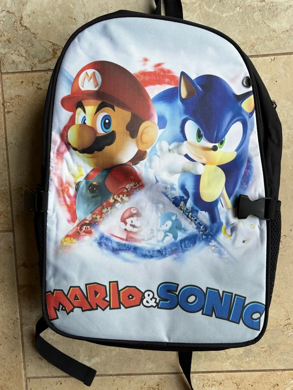 Mario & Sonic Kids' Backpack Set w/ Lunch Tote and Pencil Pouch